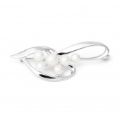 Brosa perle naturale albe de argint DiAmanti SK19374BR_W-G